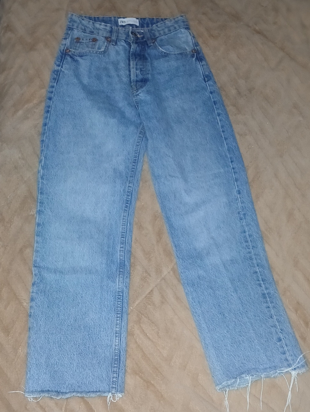 Womans Zara Light Blue Women's Straight-Leg Jeans Sz: 0